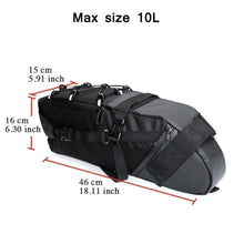 将图片加载到图库查看器，Bike Bag Waterproof Large Capacity Bicycle Bag Cycling Foldable Road Trunk Bike Packing Large Bike Bags Waterproof Bike Bag Under Seat Roll Up Cycling Rear Tail Pack Black 13L
