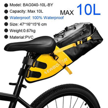 将图片加载到图库查看器，Bike Bag Waterproof Large Capacity Bicycle Bag Cycling Foldable Road Trunk Bike Packing Large Bike Bags Waterproof Bike Bag Under Seat Roll Up Cycling Rear Tail Pack Black 13L
