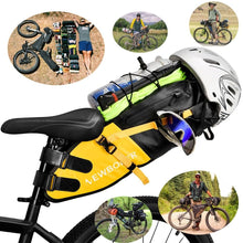 将图片加载到图库查看器，Bike Bag Waterproof Large Capacity Bicycle Bag Cycling Foldable Road Trunk Bike Packing Large Bike Bags Waterproof Bike Bag Under Seat Roll Up Cycling Rear Tail Pack Black 13L
