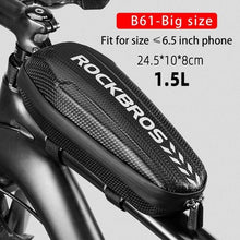 Load image into Gallery viewer, Bike Bag Waterproof Reflective Front Top Frame Tube Bag Large Capacity Ultralight Bicycle Bag Cycling Bike Top Tube Bag Front Frame Bag Water-resistant Bike Storage Bag Large Bike Pouch
