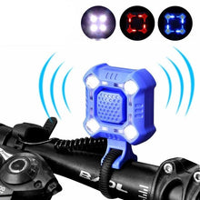 Load image into Gallery viewer, Bike Bell 4 Lamp Cycling Light 1200mAh Electric Horn Waterproof USB Charging Loud Alarm Security Bicycle Bell Bright Eyes Fully Waterproof Lumen Rechargeable Mountain Road Bike Headlight
