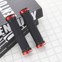Load image into Gallery viewer, Bike Handlebar Cover Grips Anti-Slip Mountain Road Cycling Bike Bicycle Smooth Soft Rubber Handle Grip Lock Bar Non-Slip-Rubber Bicycle Handle Grip With Aluminum Lock Rubber Comfortable Bike Grips
