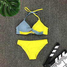 Load image into Gallery viewer, Bikini Pad Push Up Swimwear Women Swimsuit Bath Suit Bikini Set Beachwear Two Piece Costume Summer Bikini Women's Push Up Bathing Suits Swimsuits Halter Bandage Two Piece Bikini
