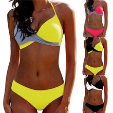 Load image into Gallery viewer, Bikini Pad Push Up Swimwear Women Swimsuit Bath Suit Bikini Set Beachwear Two Piece Costume Summer Bikini Women's Push Up Bathing Suits Swimsuits Halter Bandage Two Piece Bikini
