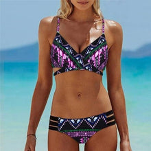 Load image into Gallery viewer, Bikini Pad Push Up Swimwear Women Swimsuit Bath Suit Bikini Set Beachwear Two Piece Costume Summer Bikini Women's Push Up Bathing Suits Swimsuits Halter Bandage Two Piece Bikini
