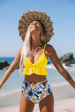 Load image into Gallery viewer, Bikini Push Up Summer Floral Swimwear Sport Women Plus Size Swimming Suit For Women  Women Bikini Set Ruffle Two Piece Swimsuit Flounce Push Up Cutout Swimwear Bathing Suits Swimsuit High Waist Bikini Set
