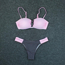 将图片加载到图库查看器，Bikini Push Up Swimwear  Bikini Set Pink Swimwear Women Micro Swimsuit Female Bandage Bikini Beach Wear Swimming Two-Piece Swimsuit Summer Swimsuit for Women
