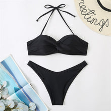 将图片加载到图库查看器，Bikini Push Up Swimwear  Bikini Set Pink Swimwear Women Micro Swimsuit Female Bandage Bikini Beach Wear Swimming Two-Piece Swimsuit Summer Swimsuit for Women

