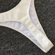 Load image into Gallery viewer, Bikini Set  Swimsuit Small Cup High Cut Style Beach Solid Black White Micro Swimwear Thong Bikinis Women's Micro String Bikini Swimsuits Padded High Cut Bathing Suits
