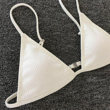 Load image into Gallery viewer, Bikini Set  Swimsuit Small Cup High Cut Style Beach Solid Black White Micro Swimwear Thong Bikinis Women's Micro String Bikini Swimsuits Padded High Cut Bathing Suits
