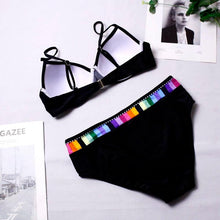 将图片加载到图库查看器，Bikini Set Swimwear Women Print Swimsuit Push Up Plus Size Bathing Suit Beachwear Women's Push-Up Bikini Set Padded Bikini Swimsuit
