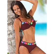 将图片加载到图库查看器，Bikini Set Swimwear Women Print Swimsuit Push Up Plus Size Bathing Suit Beachwear Women's Push-Up Bikini Set Padded Bikini Swimsuit
