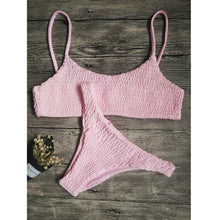 将图片加载到图库查看器，Bikini Set Women Swimwear Swimsuit for Women Bathing Suit Swimwear Beachwear Set Bikini Two Piece Push-up Pleated Padded Bra 2 Pieces Set Swimsuit Beach Bathing Suit Swimwear
