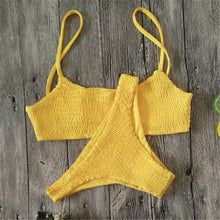 将图片加载到图库查看器，Bikini Set Women Swimwear Swimsuit for Women Bathing Suit Swimwear Beachwear Set Bikini Two Piece Push-up Pleated Padded Bra 2 Pieces Set Swimsuit Beach Bathing Suit Swimwear
