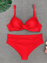 Load image into Gallery viewer, Bikini Swimwear Women High Waist Swimsuit Solid Color Bikini Set Women's Push Up Underwire Top Bottom Bikini Bathing Swimsuits Beach Wear Padded Push Up Bikini Set Female
