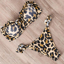 Load image into Gallery viewer, Bikini Swimwear Women Swimsuit  Leopard Bikini Set Women's Halter Triangle Bikini Bottom Cheeky Two Piece Swimsuits Push Up Bathing Suit Female Summer Beach Wear
