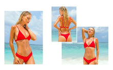 Load image into Gallery viewer, Bikini Swimwear Women Swimsuit Push Up Micro Bikinis Set Swimming Bathing Suit Beachwear Summer Thong Bottom Two Piece Bikini Double Shoulder Straps Cute Swimsuit Triangle Bathing  Bikini
