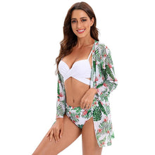 Load image into Gallery viewer, Bikini Women Push Up Swimsuit 3 Piece Bikini Set With Cover Up Women's Fashion 3 Piece Tie Dye Top Bikini Set Swimsuit Cover Up Skirt Swimwear Push Up Bather Swim Wear
