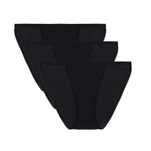 Load image into Gallery viewer, Women's Bamboo/Cotton Bikini Style Underwear Black Color - 3-pack
