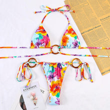 Load image into Gallery viewer, Bikinis Micro Adjustable Swimwear Women Summer Bikini Set Modern Colorful Print Beach Wear Women's Comfortable Swimsuit Knotted String Triangle Bikini Tie Side High Cut Bikini Set
