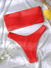 Load image into Gallery viewer, Bikinis Swimsuit Women Push Up Bikini Set  Female Swimwear Women's Strapless Solid Color 2 Pieces Bathing Suit Swimsuit Swimsuits Off Shoulder High Waist Bathing Suit High Cut Swimwear For Summer
