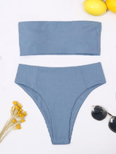 Load image into Gallery viewer, Bikinis Swimsuit Women Push Up Bikini Set  Female Swimwear Women's Strapless Solid Color 2 Pieces Bathing Suit Swimsuit Swimsuits Off Shoulder High Waist Bathing Suit High Cut Swimwear For Summer
