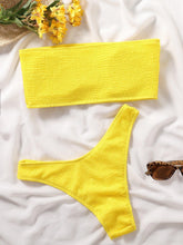 Load image into Gallery viewer, Bikinis Swimsuit Women Push Up Bikini Set  Female Swimwear Women's Strapless Solid Color 2 Pieces Bathing Suit Swimsuit Swimsuits Off Shoulder High Waist Bathing Suit High Cut Swimwear For Summer
