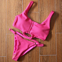 Load image into Gallery viewer, Bikinis Women's Swimsuit Women Bathing Suit Classic Bikini Bathing Suit High Cut Bikini Set Swimsuits Plus Size Swimwear Summer Push Up Swimwear Women Adjustable Swimsuit 2 Piece Female Bikini
