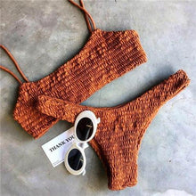 将图片加载到图库查看器，Bikinis Women Swimwear Two Piece Set Women Plus Size Swimwear Bandage Push-Up Padded Bra Bikini Set Swimsuit Bathing Suit Women Push-up Padded Bra Bandage Bikini Set Swimsuit Swimwear Bathing
