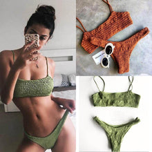 将图片加载到图库查看器，Bikinis Women Swimwear Two Piece Set Women Plus Size Swimwear Bandage Push-Up Padded Bra Bikini Set Swimsuit Bathing Suit Women Push-up Padded Bra Bandage Bikini Set Swimsuit Swimwear Bathing
