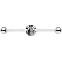 Load image into Gallery viewer, 14G Black White Tiger Eyes Industrial Barbell 37mm
