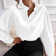 Load image into Gallery viewer, Bishop Sleeve Button Up Blouse
