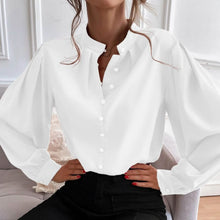 Load image into Gallery viewer, Bishop Sleeve Button Up Blouse
