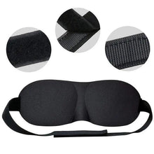 Load image into Gallery viewer, Black 3D Sleep Natural Sleeping Mask Eye Adjustable Strap Eye Mask Cover Portable Travel Blindfold Comfortable Mask For Sleeping
