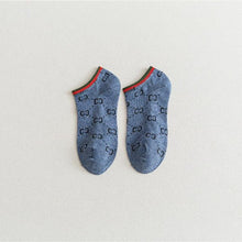 将图片加载到图库查看器，Black And White Embroidery Female Tide Socks Shallow Mouth Summer Cartoon Cow Cute Fashion Boat Socks Unisex Men And Women Cotton Ankle Socks
