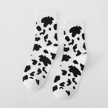 将图片加载到图库查看器，Black And White Embroidery Female Tide Socks Shallow Mouth Summer Cartoon Cow Cute Fashion Boat Socks Unisex Men And Women Cotton Ankle Socks
