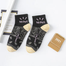 将图片加载到图库查看器，Black And White Embroidery Female Tide Socks Shallow Mouth Summer Cartoon Cow Cute Fashion Boat Socks Unisex Men And Women Cotton Ankle Socks
