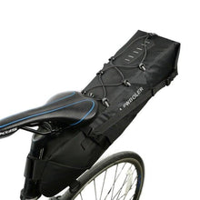 Load image into Gallery viewer, Black Bike Bag Bicycle Bag Cycle Cycling Bike Seat Bag Bags Accessories Waterproof Bike Packing Bags Large Bike Bags Fully Waterproof Bike Bag Under Seat Roll Up Cycling Rear Tail Pack
