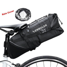 Load image into Gallery viewer, Black Bike Bag Bicycle Bag Cycle Cycling Bike Seat Bag Bags Accessories Waterproof Bike Packing Bags Large Bike Bags Fully Waterproof Bike Bag Under Seat Roll Up Cycling Rear Tail Pack
