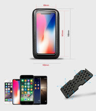 Load image into Gallery viewer, Black Bike Bag Frame Front Top Tube Cycling Bag Waterproof Phone Case Touchscreen Bag  Pack Bicycle Accessories Bike Bicycle Bag Waterproof Bike Phone Mount Bag Front Frame Top Tube Handlebar Bag Touch Screen Holder Case For Cell Phones 6.6in
