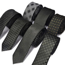 Load image into Gallery viewer, Black Business Dots Printed Polyester Men Necktie Slim Tie Formal Skinny Elegant Office Necktie For Men
