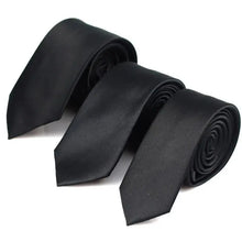 Load image into Gallery viewer, Black Business Skinny Men Neckties Wedding Slim Ties Elegant Men Lightweight High Quality Modern Ties
