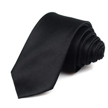 Load image into Gallery viewer, Black Business Skinny Men Neckties Wedding Slim Ties Elegant Men Lightweight High Quality Modern Ties

