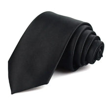 Load image into Gallery viewer, Black Business Skinny Men Neckties Wedding Slim Ties Elegant Men Lightweight High Quality Modern Ties

