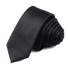 Load image into Gallery viewer, Black Business Skinny Men Neckties Wedding Slim Ties Elegant Men Lightweight High Quality Modern Ties
