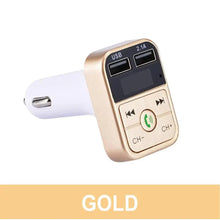 将图片加载到图库查看器，Black Car Bluetooth Wireless Hand-free Transmitter Dual USB Charger Music Player For Cars Easy Use Gadget
