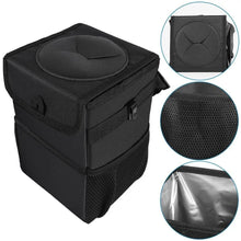 Load image into Gallery viewer, Black Car Trash Can Hanging Seat Back Bag Multi-functional Waterproof Folding  Easy Storage Box For Cars
