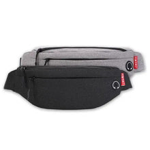 将图片加载到图库查看器，Black Crossbody Fanny Pack Simple Design Belt Bag Canvas Hands Free Travel Bag Sports Workout Durable Lightweight Fanny Packs For Festivals
