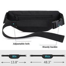 将图片加载到图库查看器，Black Crossbody Fanny Pack Simple Design Belt Bag Canvas Hands Free Travel Bag Sports Workout Durable Lightweight Fanny Packs For Festivals
