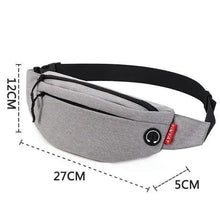 将图片加载到图库查看器，Black Crossbody Fanny Pack Simple Design Belt Bag Canvas Hands Free Travel Bag Sports Workout Durable Lightweight Fanny Packs For Festivals
